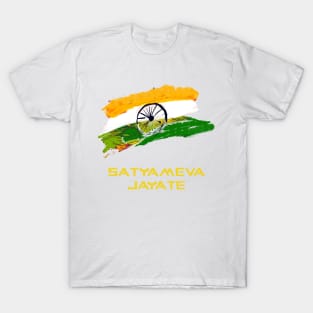 Satyameva Jayate Indian Flag T-Shirt